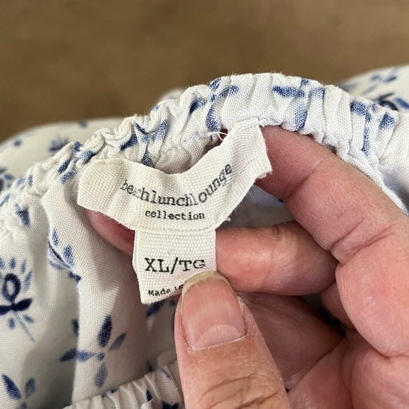 BeachLunchLounge Size XLarge Blue White Printed Off Shoulder 100% Viscose Boho - Picture 5 of 9